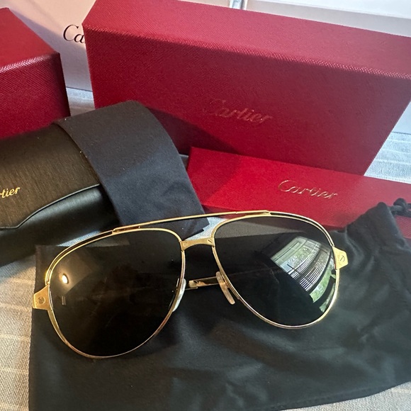 Cartier Aviator Sunglasses Gold - Picture 2 of 11